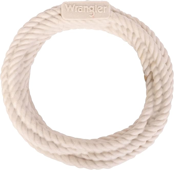 Wrangler Foam Coiled Rope Dog Chew Toy – Scented Dog Rope Toy for Medium to Large Dogs – Pet-Safe Foam Toy for Tug & Fetch – Promotes Healthy Chewing - Indoor/Outdoor Play (Tan, Peanut Butter)