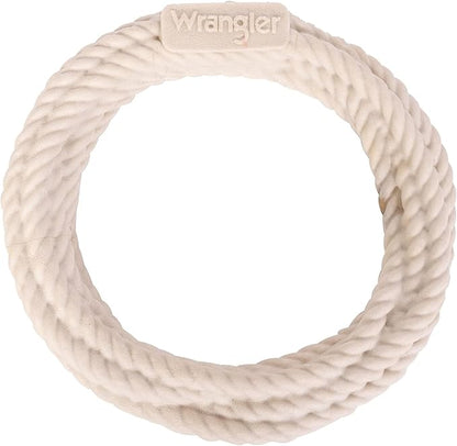 Wrangler Foam Coiled Rope Dog Chew Toy – Scented Dog Rope Toy for Medium to Large Dogs – Pet-Safe Foam Toy for Tug & Fetch – Promotes Healthy Chewing - Indoor/Outdoor Play (Tan, Peanut Butter)