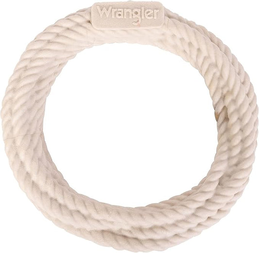 Wrangler Foam Coiled Rope Dog Chew Toy – Scented Dog Rope Toy for Medium to Large Dogs – Pet-Safe Foam Toy for Tug & Fetch – Promotes Healthy Chewing - Indoor/Outdoor Play (Tan, Peanut Butter)