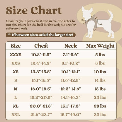 rabbitgoo Small Dog Harness, Step-in Soft Mesh Puppy Vest with Safety Buckle, Breathable Reflective Pet Harness for Small Medium Dogs, Brown & Beige L