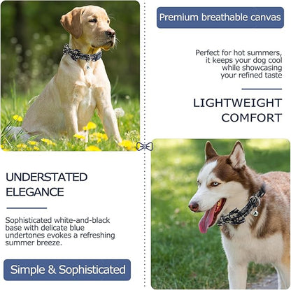 Bowtie Collars for Big Dogs, Elegant Dog Bow Tie Collars, Dog Collars with Bowtie Adjustable 15.7"-20.9", Black, L