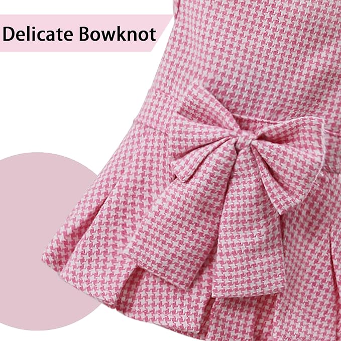 Pet Dresses for Small Dogs Cats Girl, Cute Princess Bowknot Dress Puppy Shirt All Weather Skirt Clothes Cat Apparel for Birthday Wedding Party Holiday (Pink, Large)
