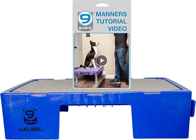 Blue-9 KLIMB Jr. Professionally Designed Dog Training Platform and DIY Guide for Behavior Basics, Made in The USA, Blue