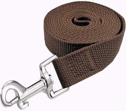 Strong Nylon Dog Leash, 4FT/ 5 FT/ 6FT Dog Leashes for Medium Large Dogs (4FT, Brown)