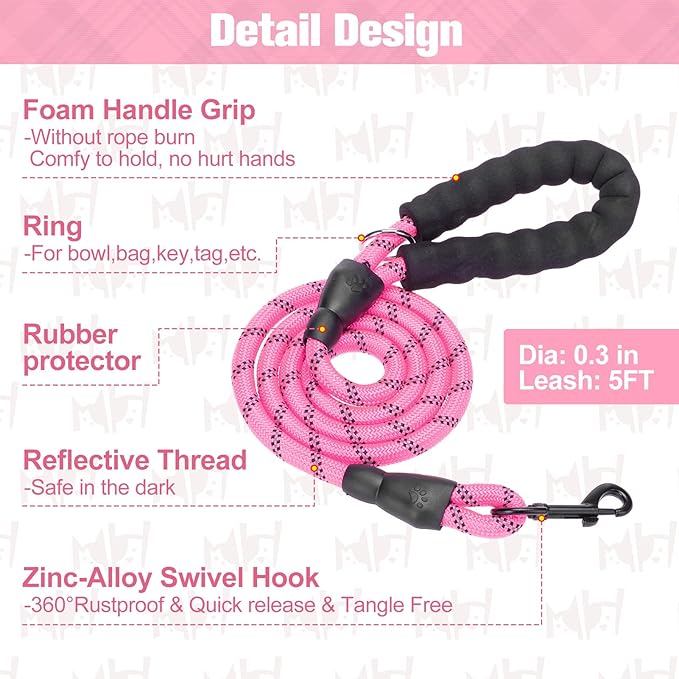 BEAUTYZOO Small Dog Harness and Leash Set,Step in No Choke No Pull Soft Mesh Dog Harnesses Reflective for Extra-Small/Small Medium Puppy Dogs and Cats, Plaid Dog Vest Harness for XS S Pets, Pink L