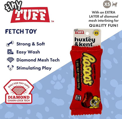 Huxley & Kent Funny Dog Toy w/Squeaker – Power Plush Squeaky Dog Toys for Small Dogs – Durable Small Stuffed Animal for Indoor Play & Fetch - Tiny Tuff Roscos