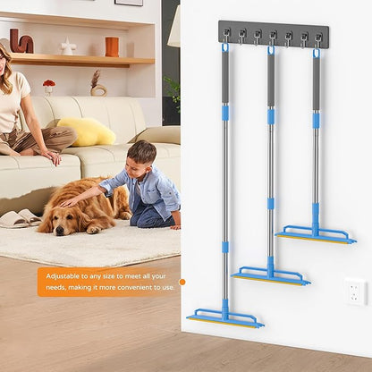 ADDUDU Double-Sided Carpet Rake – Long Handle Pet Hair Removal Tool for Carpets, Furniture & Car Interiors, Adjustable & Durable Stainless Steel Hair Remover Sweeper