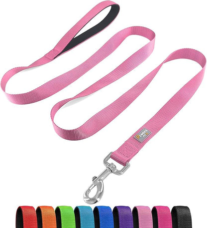 Basic Dog Leashes 6 FT Padded Handle Nylon Dogs Leashes for Large Dogs Pink