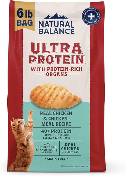 Natural Balance Ultra Protein Dry Cat Food, Real Chicken & Chicken Meal Recipe with Protein-Rich Organs - 6 lbs.