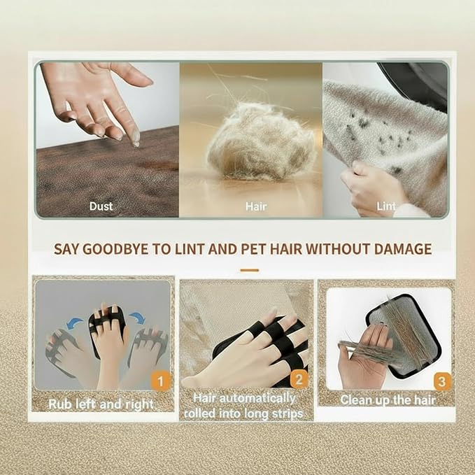 Pet Hair Removal Glove, Reusable Pet Hair Removal Tool Snug 4-Finger Fit Breathable – Magic Grooming Brush for Cats & Dogs, Electrostatic Pet Hair Remover for Laundry, Carpet, Couch & Curtains