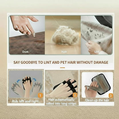 Pet Hair Removal Glove, Reusable Pet Hair Removal Tool Snug 4-Finger Fit Breathable – Magic Grooming Brush for Cats & Dogs, Electrostatic Pet Hair Remover for Laundry, Carpet, Couch & Curtains