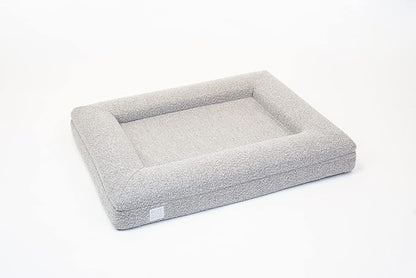 Bluewater Dog Luxury Boucle Orthopedic Memory Foam Dog Bed with Waterproof Liner and Machine Washable Cover with YKK Zippers (Medium, 37" L x 30" W x 6" Th, Sand)