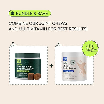 Wuffes Hip and Joint Supplement for Large Breeds and 23-in-1 Multivitamin Bundle