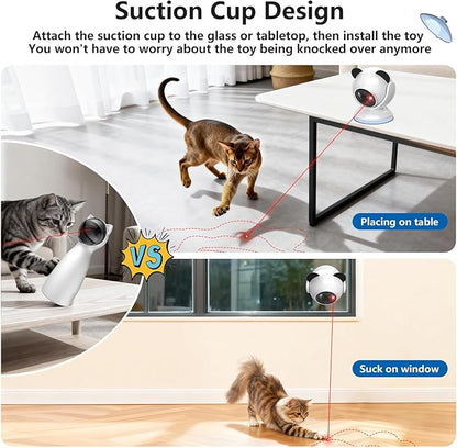 Saolife Laser Cat Toys for Indoor Cats, Truly Random Trjajectory, Suction Cup Design, Run Quiet, Interactive Cat Toy Automatic