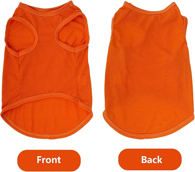 4 Pcs Cat Shirts Solid Color Dog Clothes Summer Sleeveless Pet T Shirts for Small Pet Dogs Cat (Black,Grey,Red,Orange, X-Small)