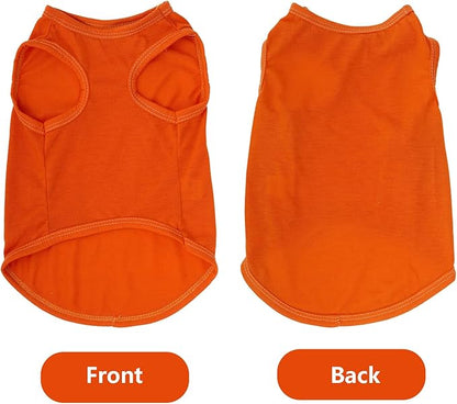 4 Pcs Cat Shirts Solid Color Dog Clothes Summer Sleeveless Pet T Shirts for Small Pet Dogs Cat (Black,Grey,Red,Orange, X-Small)
