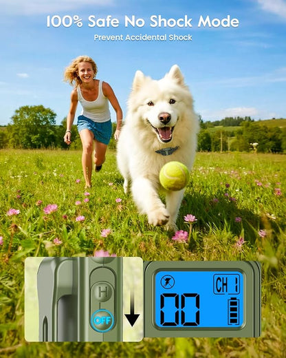 Dog Training Collar with 7 Training Modes, 4200Ft Remote Electronic Dog Shock Collar, Electric Shock Collar for Small Medium Large Dogs,Dark Green