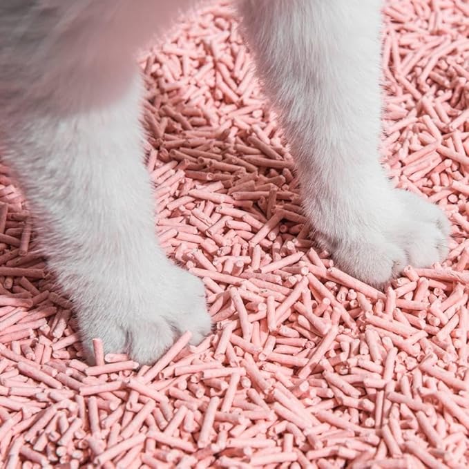 Michu Tofu Cat Litter Natural Clumping Tofu Cat Litter, Fast Clumping and Easily Scoop-able 5.5lb/88oz 5 Scents - Peach, 8 Pack