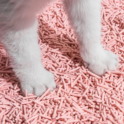 Michu Tofu Cat Litter Natural Clumping Tofu Cat Litter, Fast Clumping and Easily Scoop-able 5.5lb/88oz 5 Scents - Peach, 8 Pack
