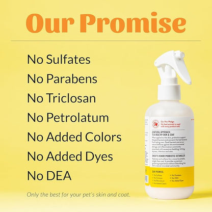 Skout's Honor Probiotic Pet Detangler Spray - Hydrating & Conditioning w/Avocado Oil, 97% Natural, Paraben & Sulfate-Free, softens for a More brushable Coat, Daily Use, 8oz, Honeysuckle