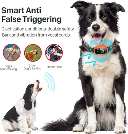 FAFAFROG Dog Bark Collar for Large Medium Small Dogs, Rechargeable Smart Bark Collar, Anti Barking Training Collar with 5 Adjustable Sensitivity Beep Vibration (Orange)