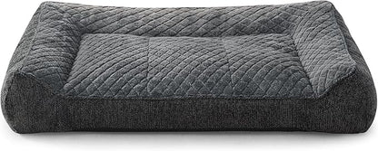 JOEJOY XL Orthopedic Dog Beds Large Sized Dog, Extra Thick Supportive Big Dogs Couch Bed with Sides, Ultra Soft Pet Bed Sofa for Large Dogs, Grey, 38''x28''
