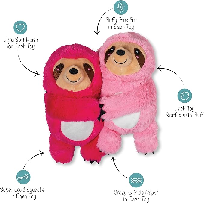 Fringe Studio Plush Dog Toy, 2 Pieces Set, Cuddle Buds, Petshop Collection (312063)