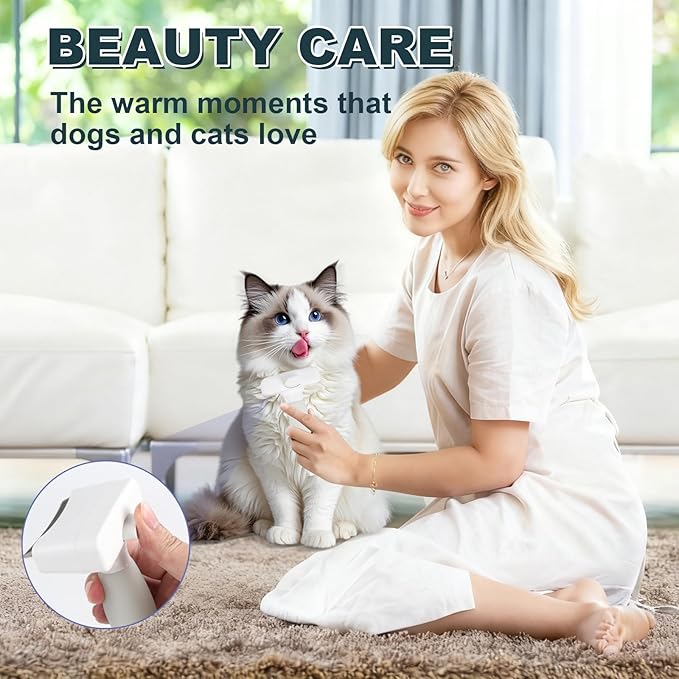 Cat Brush for Shedding with Non-Slip Silicone Grip,Curved Steel Teeth & Dual-Layer Cat Deshedding Tool, One-Click Clean Cats Hair Brush for Long & Short Haired Cats, Dogs, Rabbits