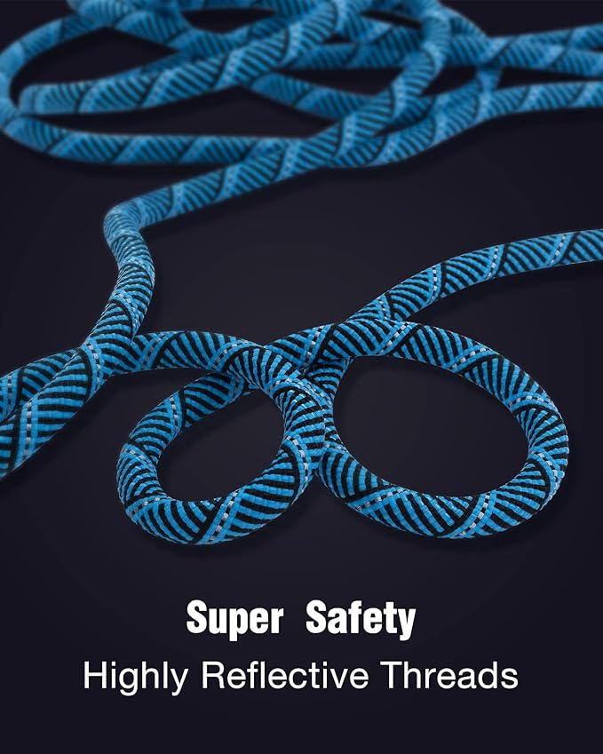 Long Dog Leash with Reflective Threads 15FT 20FT 30FT 50FT,Heavy Duty Bungee Dog Leashes for Small Medium Large Breed Dogs,Shock Absorbing Training Leash for Walking,Hunting,Camping&Yard