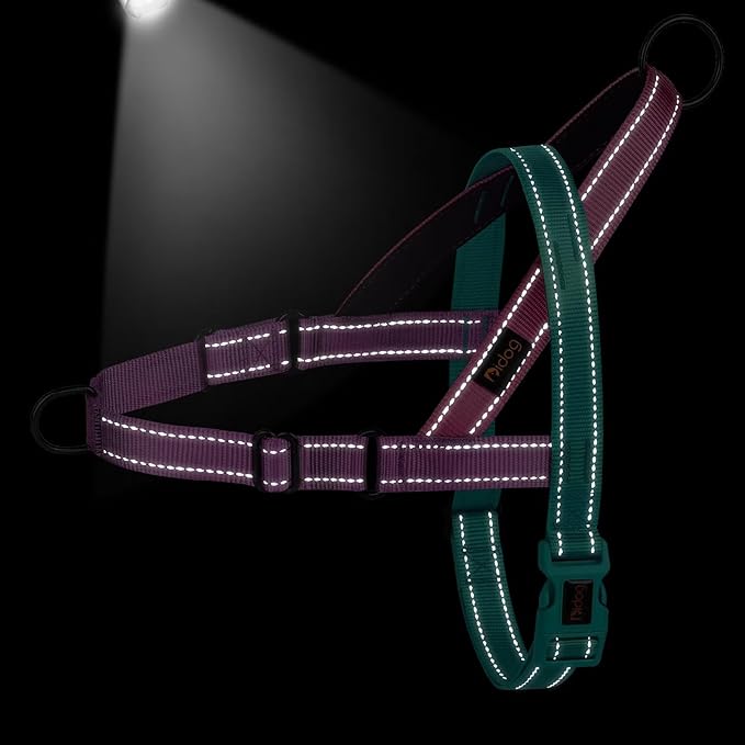 Didog No Pull Dog Harness with Soft Padded Handle, Quick Fit & Lightweight Adjustable Vest Harness, Easy for Training Walking for Small & Medium and Large Dogs(Dark Green,L)