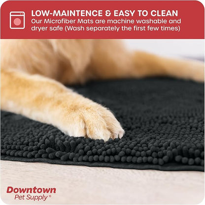 My Doggy Place Dog Mud Mat, 31" x 20" Charcoal – Thick Microfiber Entry Rug for Snow, Mud & Salt – Absorbent, Quick-Dry, Washer-Safe & Non-Slip, Medium