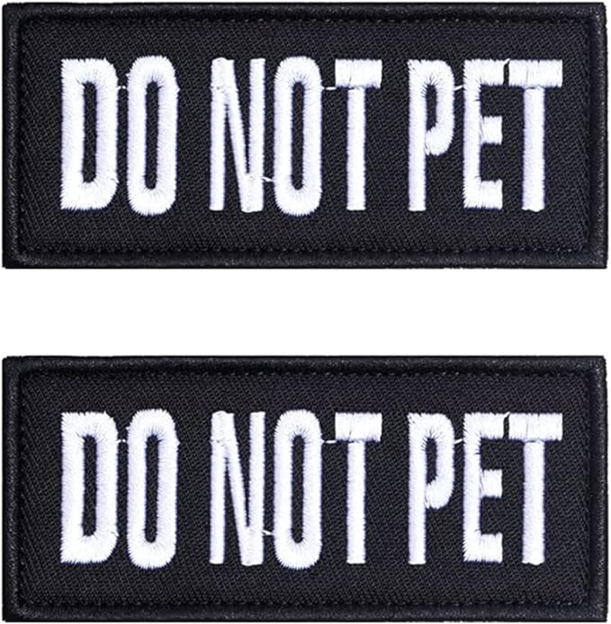 2 PCS Service Dog Patches with Removable Tactical Hook Loop Embroidered in Training Patch Do Not Pet Working Dog Patch for Vest Harnesses Collars Leashes