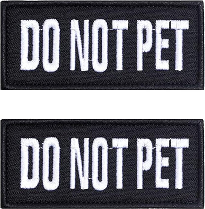 2 PCS Service Dog Patches with Removable Tactical Hook Loop Embroidered in Training Patch Do Not Pet Working Dog Patch for Vest Harnesses Collars Leashes
