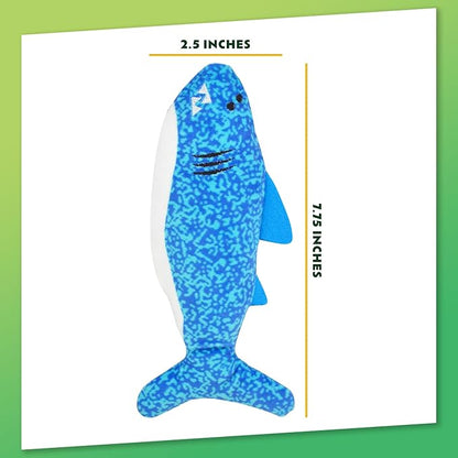KITTY KA-ZOOM ZOOMIE Shark Kicker - Refillable Catnip Toy + Catnip | High Potency Hand Harvested Fresh | Soft Plush for Engaging Play
