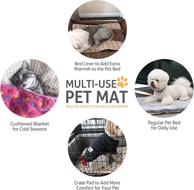 Mora Pets Dog Crate Pad - Ultra Soft Bed With Cute Star Print, Washable Mat for Large Medium Small Dogs, Reversible Fleece Kennel Liner, Cat Bed 35 x 22.8 Inch Pink