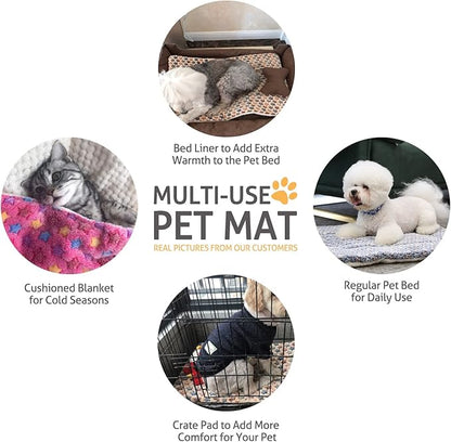 Mora Pets Dog Crate Pad - Ultra Soft Bed With Cute Star Print, Washable Mat for Large Medium Small Dogs, Reversible Fleece Kennel Liner, Cat Bed 35 x 22.8 Inch Pink