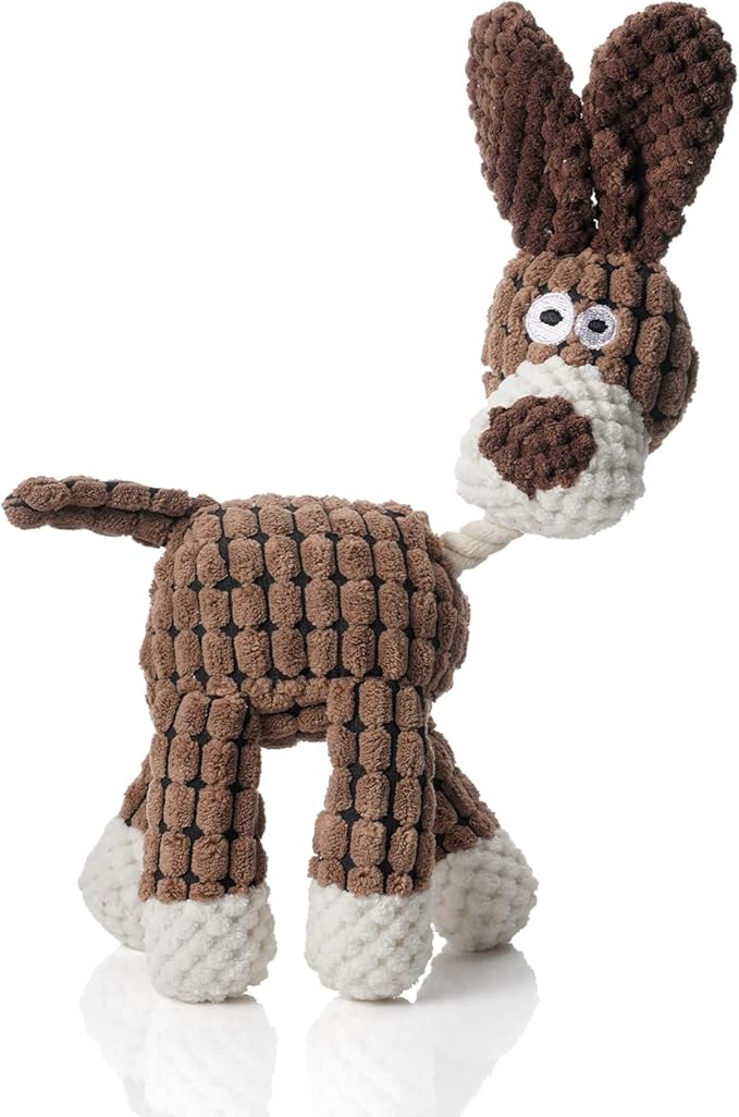 Squeaky Plush Dog Toys, 3-Pack Soft Stuffed Animal Toys for Puppies, Chew Toys with Squeakers for Small, Medium & Large Dogs