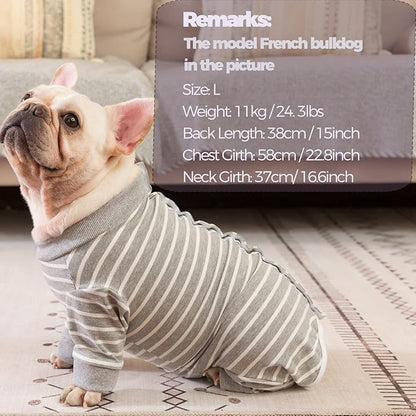 AOKAZI Medical Pet Surgical Suit - Dog Shirt with Long Sleeve, Cat Clothes - Cambridge, XXS
