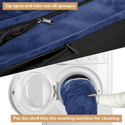 Comfort Expression Orthopedic Dog Bed for Extra Large Dogs 42x30 Inch, Waterproof Egg Crate Foam XL Pet Bed with Removable Bolsters, Dog Couch with Washable Cover & Non-Slip Bottom, Navy Blue