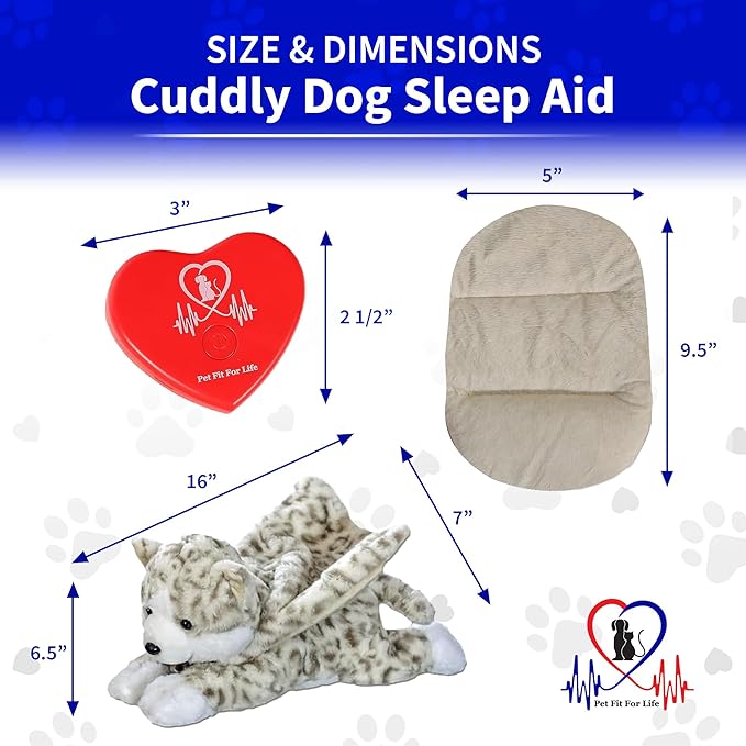 Pet Fit For Life Stuffed Animal for Cats - Calming Sleep Aid with USB Rechargeable Heart Beat & Heat Pack for Anxiety Relief - Huggable Kitty Soother, Original Cuddle Plush Toy for Crate Training