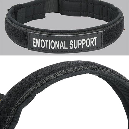EXCELLENT ELITE SPANKER Tactical Small Puppy Dog Collar Nylon Adjustable Heavy Duty Military for Small Medium and Large Dogs Pet Soft Padded Dog Collar(BLK-M)