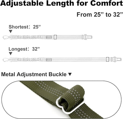 APakBak Dog Seat Belt for Car, Adjustable Dog Car Harness Seatbelt for Small Medium Large Dogs, Heavy Duty Travel Safety Restraint with Locking Aluminum Hook & Reflective Nylon Strap, Ranger Green