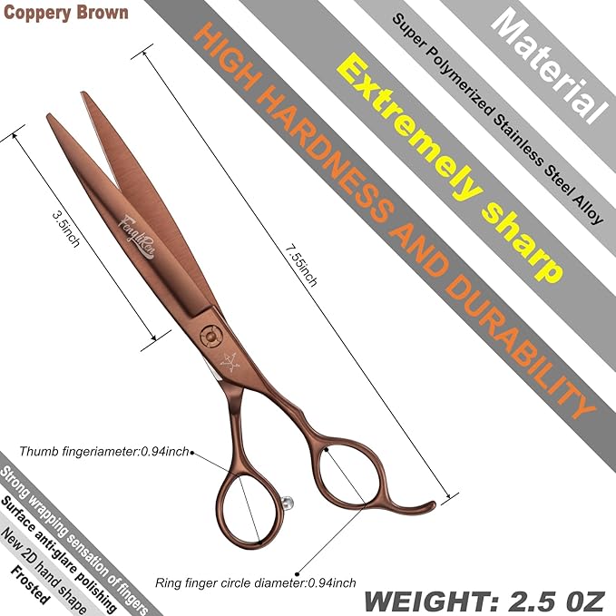 High-end Professional Dog Grooming Scissors Pet Grooming Shears 7 Inches Extremely Very Sharp Made Of Stainless Steel Alloy By Hand For Dog Cat Groomer
