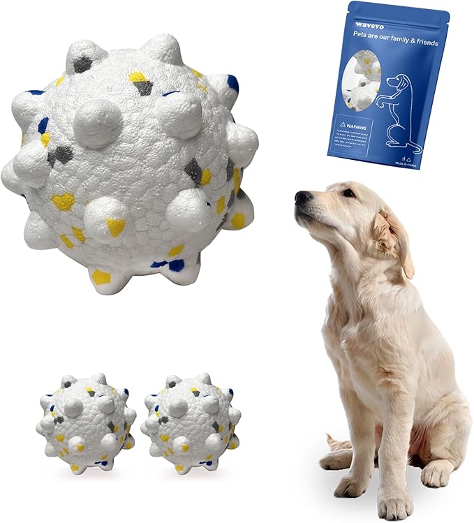 2 Pcs Tough ETPU Dog Balls for Aggressive Chewers - Bouncy, Interactive Floating Chew Toys for Fetch & Water Play with Medium Large Dogs