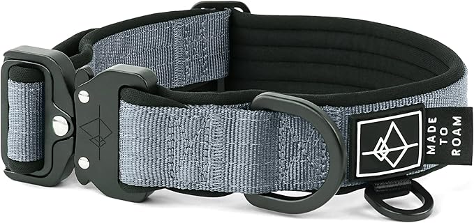 MADE TO ROAM Comfort Collar - Adjustable Nylon Dog Collar with Soft Comfortable Padding, Light Aviation Aluminum Metal Buckle for Small, Medium and Large Dogs (Virginia Mountains, Size 3)