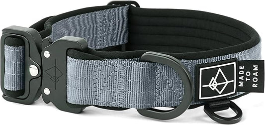 MADE TO ROAM Comfort Collar - Adjustable Nylon Dog Collar with Soft Comfortable Padding, Light Aviation Aluminum Metal Buckle for Small, Medium and Large Dogs (Virginia Mountains, Size 0)