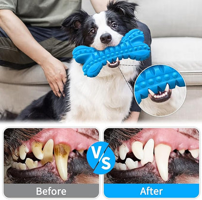 LEGEND SANDY Dog Toys for Aggressive Chewers Large Breed, Durable Dog Bones Squeaky Chew Toy, Nearly Indestructible Dog Toys for Large, Tough Natural Rubber Puppy Chew for Medium Teeth Cleaning