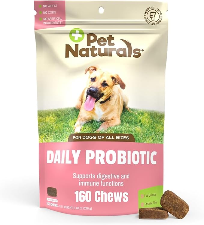 Pet Naturals Daily Probiotic Soft Chews for Dogs, Digestive and Immune Support Supplement, 1 Billion CFU Per Chew, Duck, 160 Count