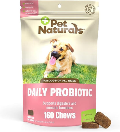 Pet Naturals Daily Probiotic Soft Chews for Dogs, Digestive and Immune Support Supplement, 1 Billion CFU Per Chew, Duck, 160 Count