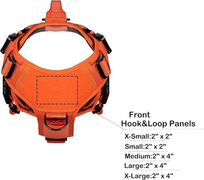 ICEFANG GN3 Tactical Dog Harness with 6X Buckle,Dog Molle Vest with Handle,3/4 Body, Hook and Loop Panel for ID Patch,No Pulling Front Clip (XL (Neck 19"-29"; Chest 31"-40"), Safety Orange)